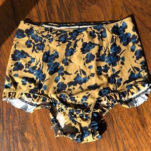 Kortni Jeane Mustard Floral All Ruffled Up Bottoms